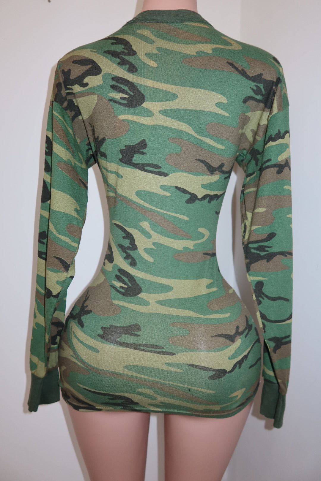 CAMO LONG SLEEVE DRESS