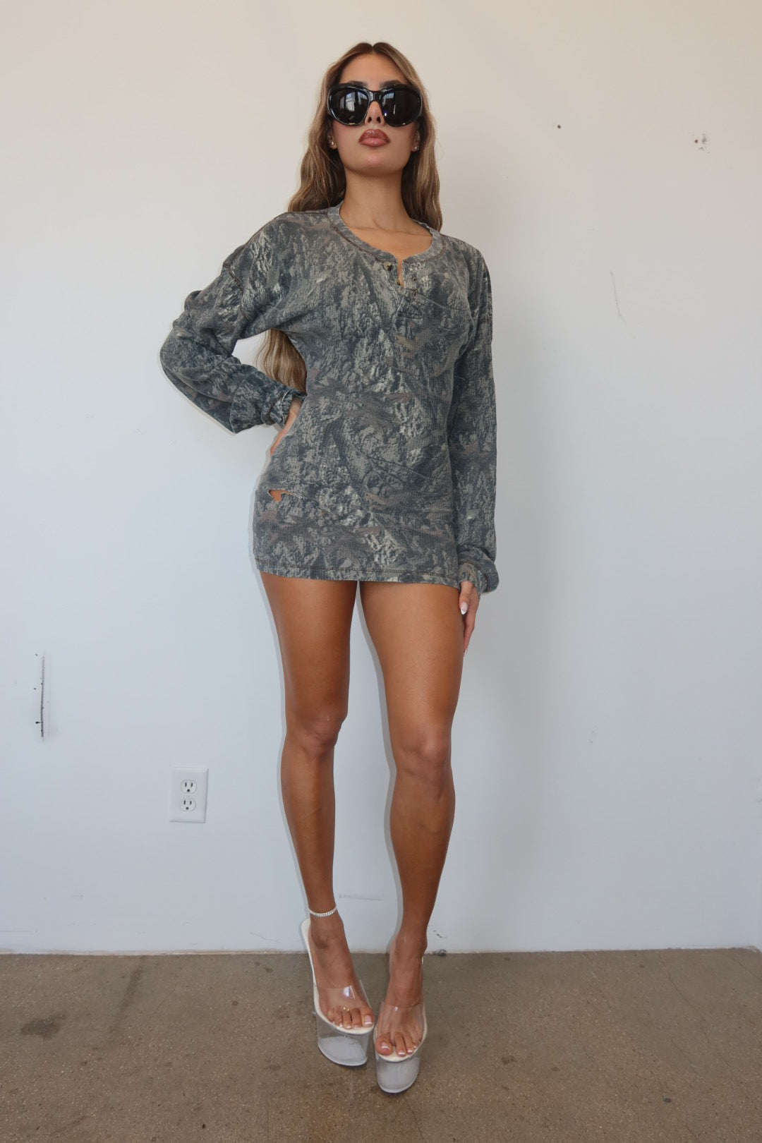 THERMAL LONG SLEEVE DRESS