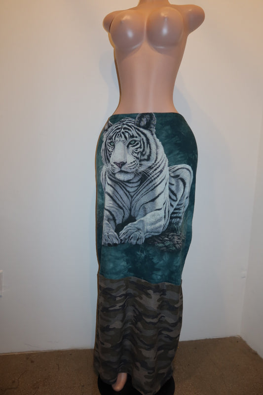 CAMO ANIMAL MAXI SKIRT