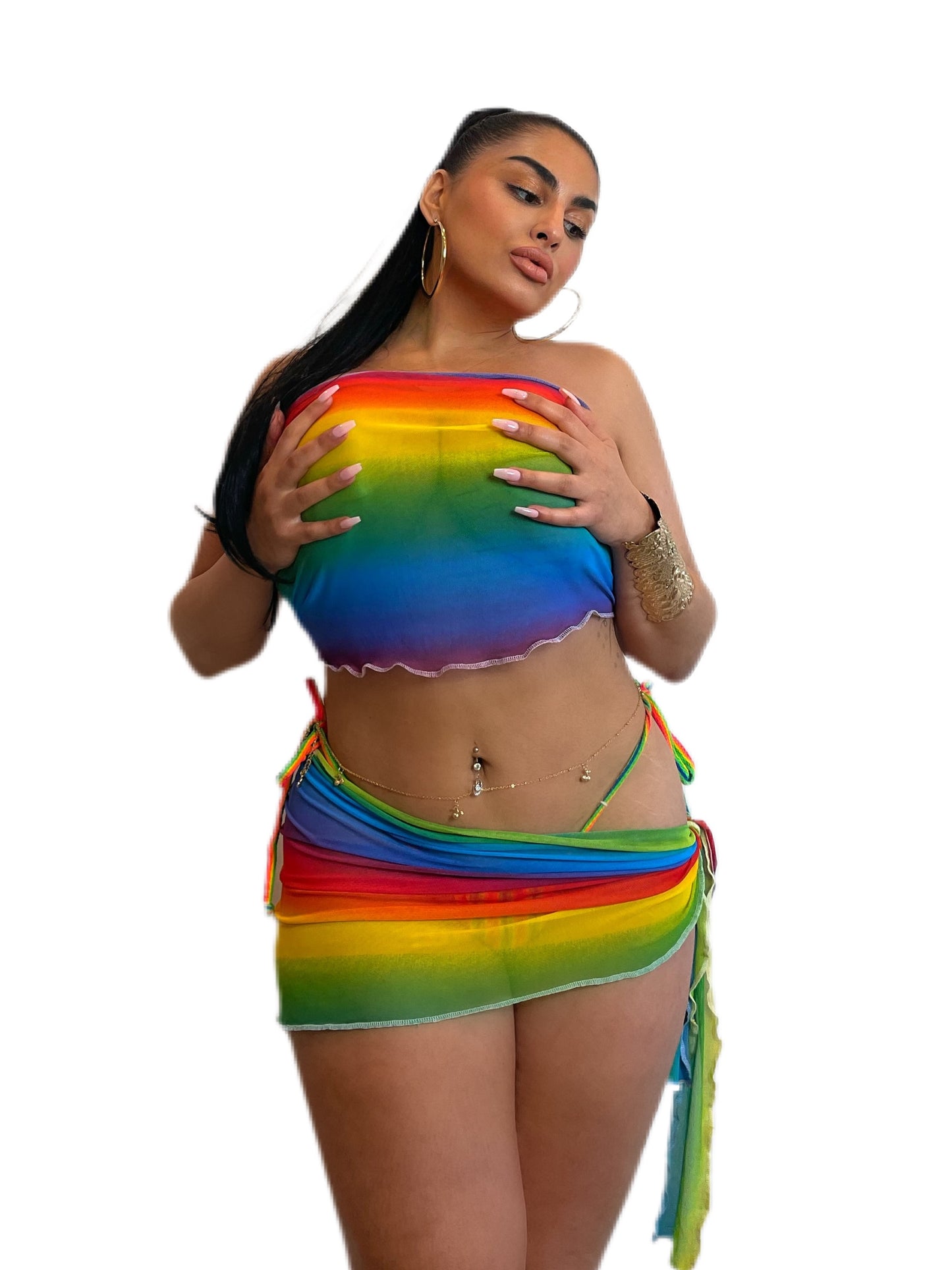 RAINBOW WRAP SKIRT