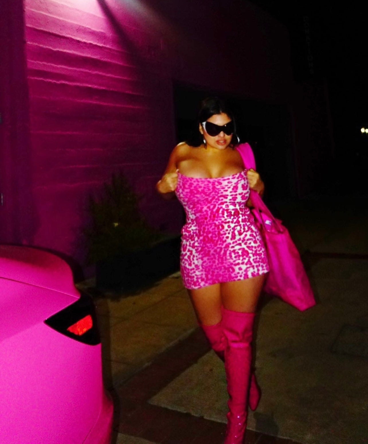 PINK LEOPARD MINI DRESS
