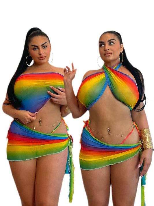 RAINBOW VERSATILE WRAP TOP