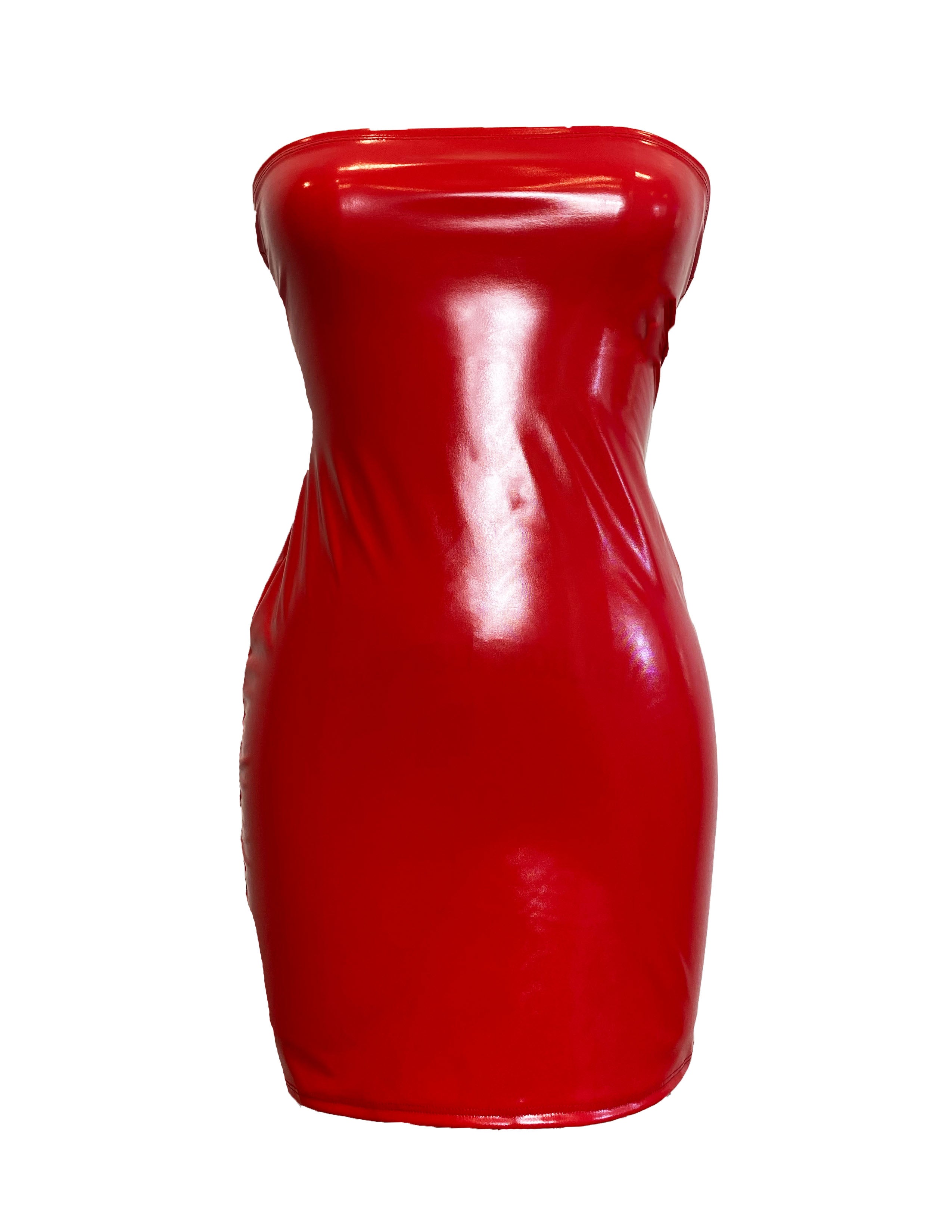 knee length dresses for ladies Latexwear Premium Latex Mini Dress with X Pasties
