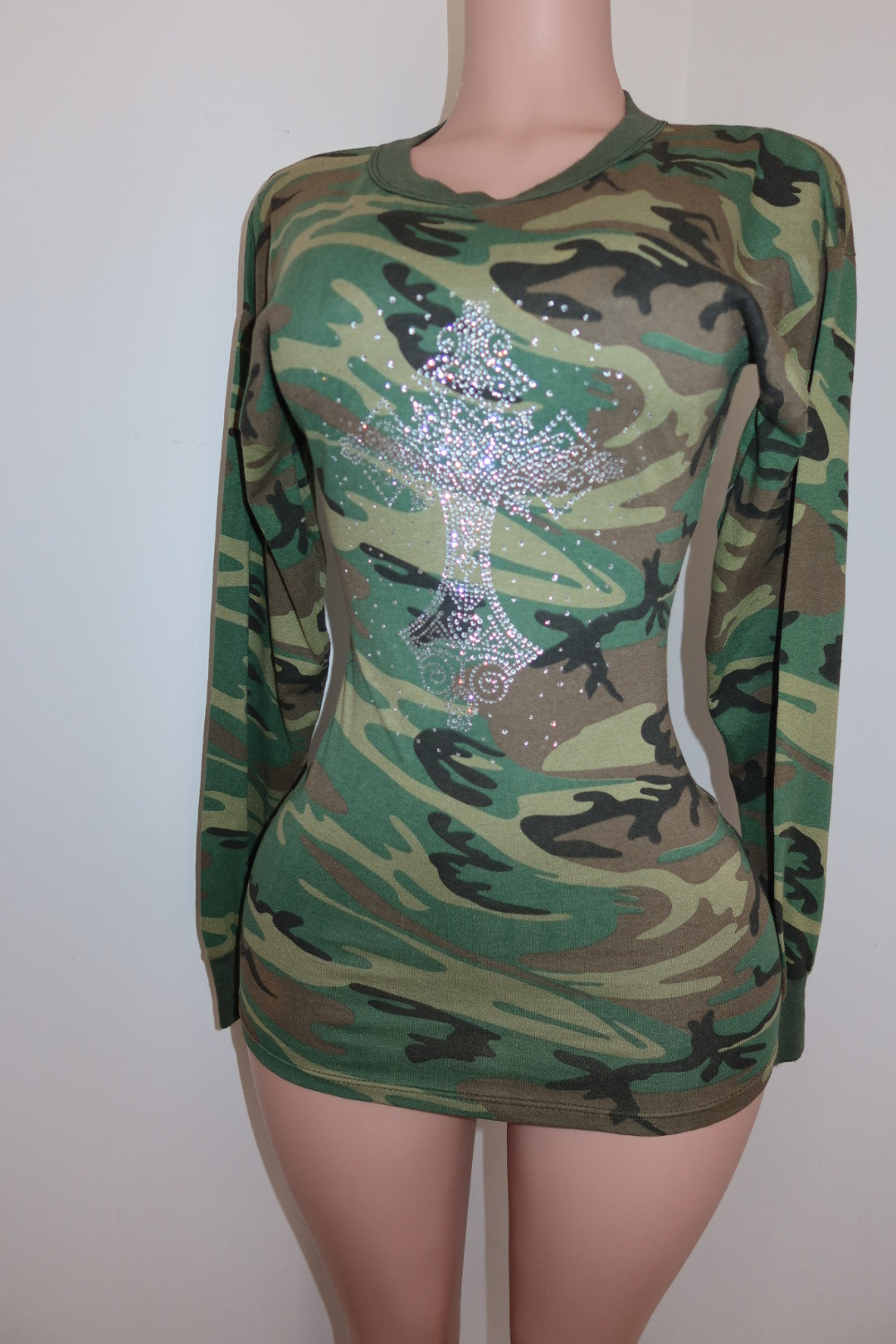 CAMO LONG SLEEVE DRESS