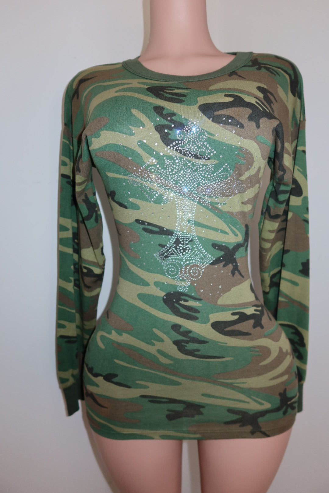 CAMO LONG SLEEVE DRESS