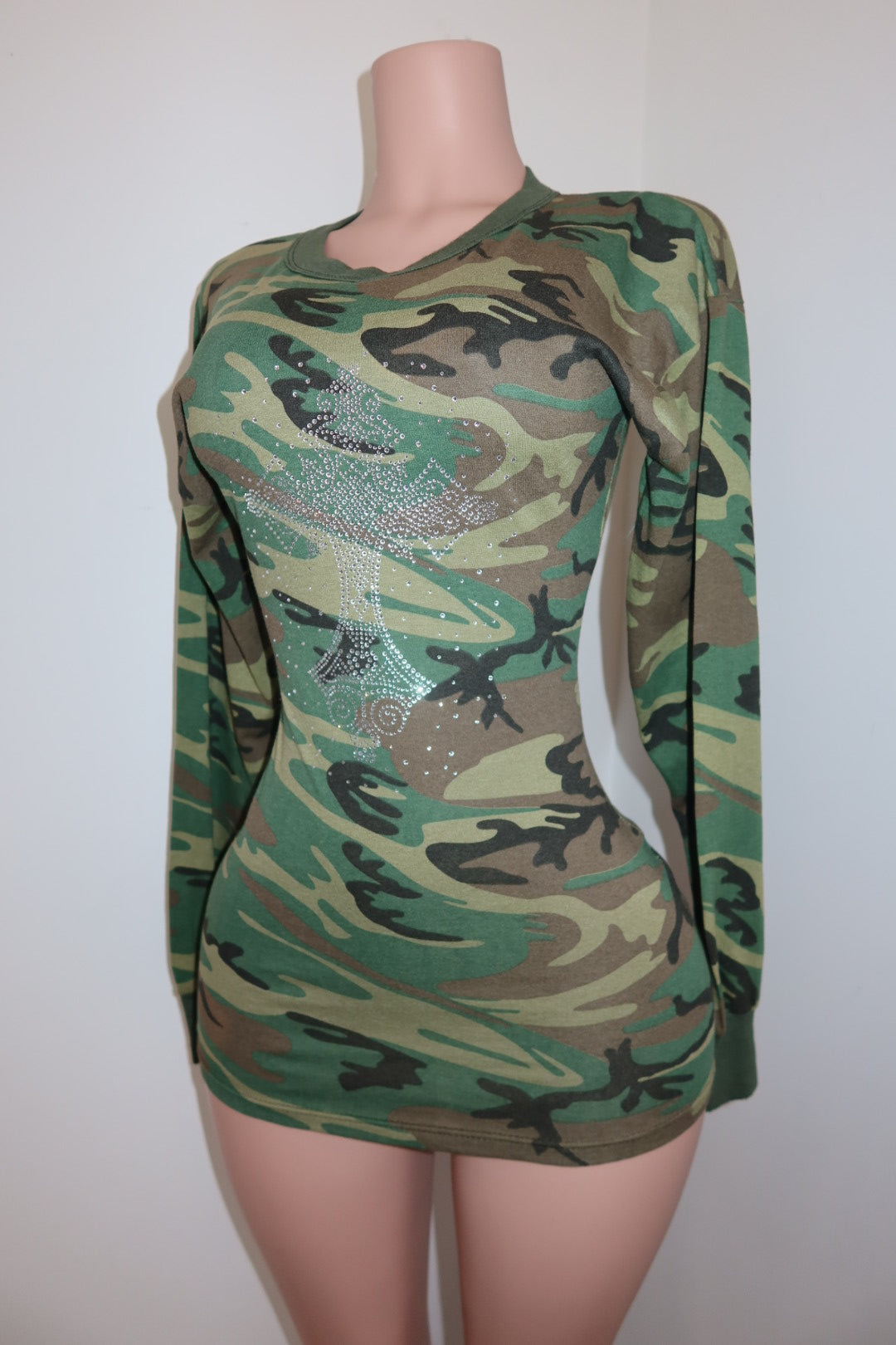 CAMO LONG SLEEVE DRESS