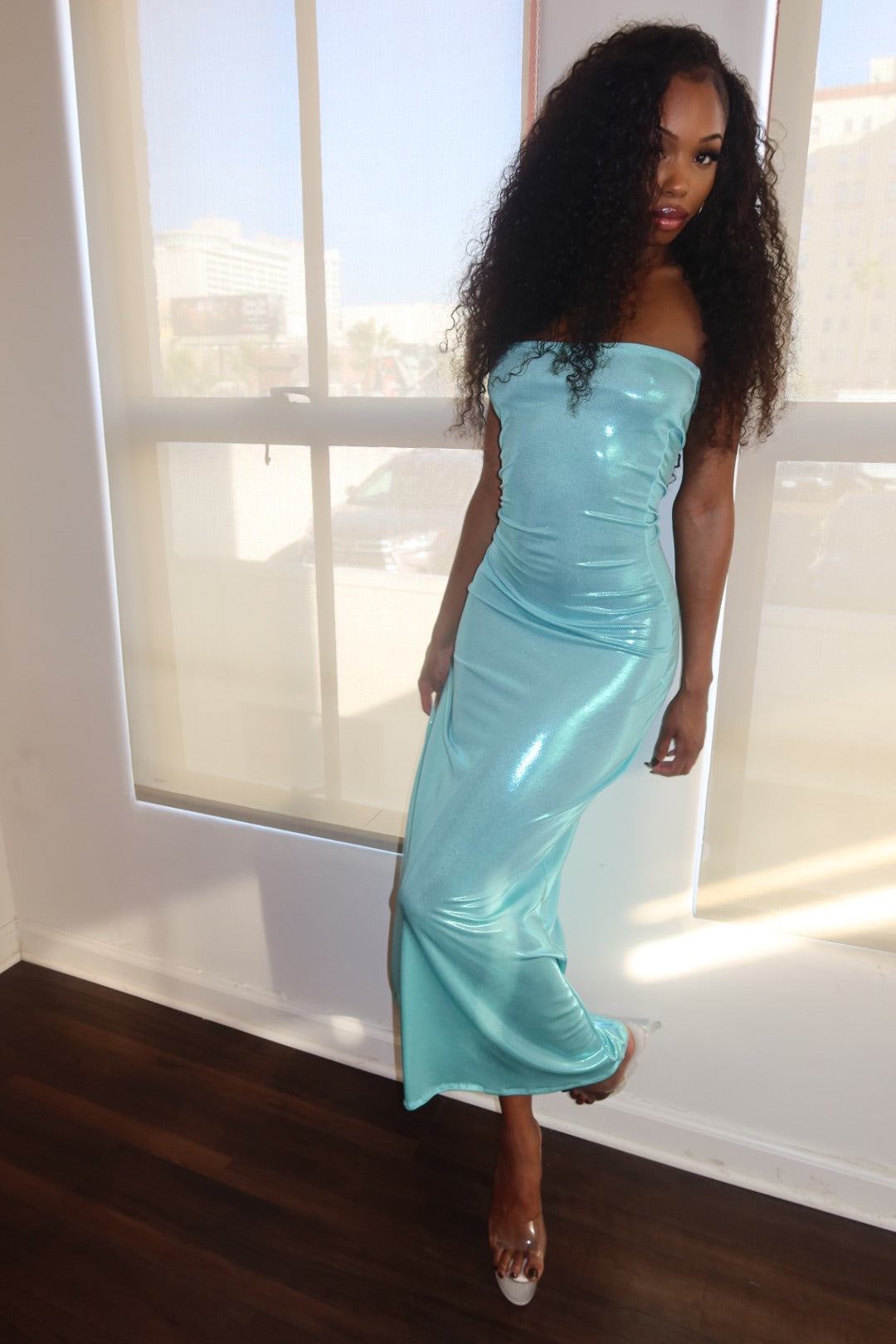 AQUA POP DRESS - Adriana Sahar