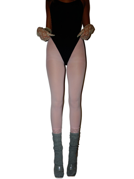 Baby pink warm up tights